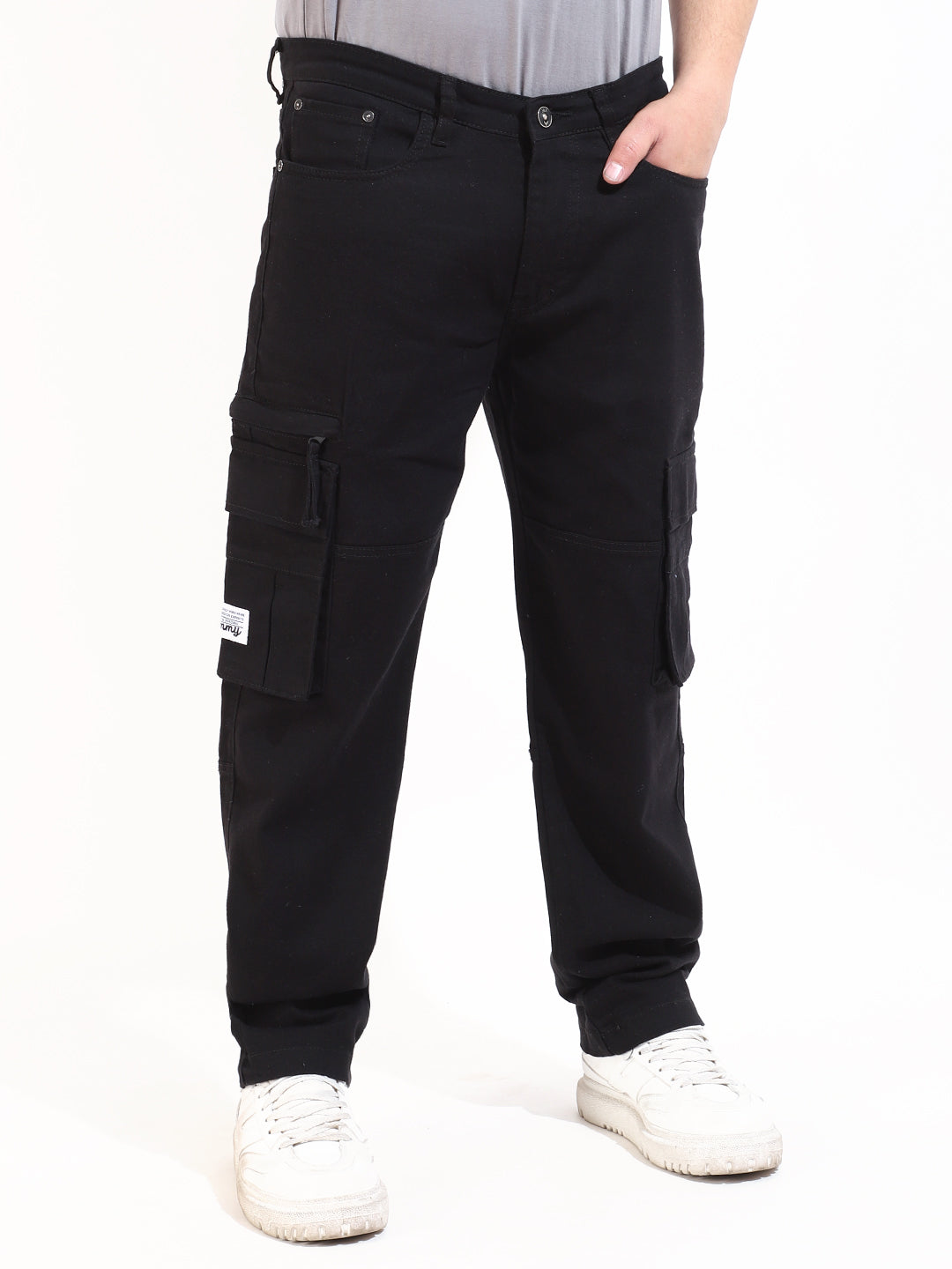 Fashion Mens Baggy Denim Loose Pants Hip Hop Cargo Pants Jeans Casual  Trousers | eBay